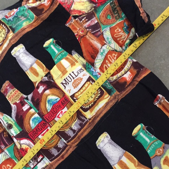 Vintage Sergio Valente Beer Print Button Down Shirt - Picture 6 of 6